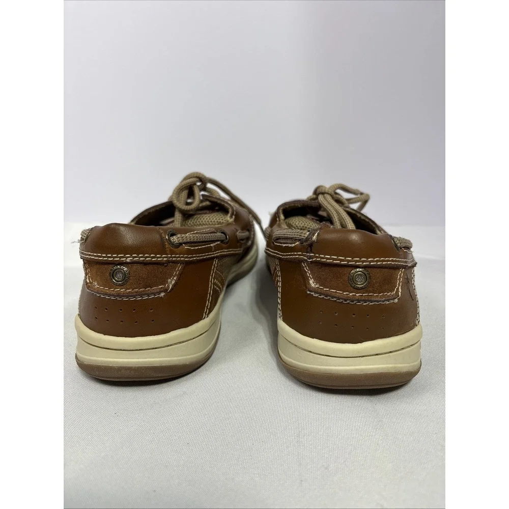 Margaritaville Anchor Men's 9.5 Brown Leather Boat Shoes Casual Nautical Loafers